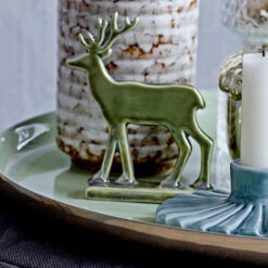 Alternative view of Reindeer, Green, Stoneware
