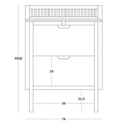 Alternative view of The Sebra Changing Unit, drawers, classic white