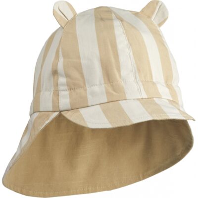 Gorm Reversible Sun Hat Yarn Dyed, Y/D Stripe: Safari/Sandy