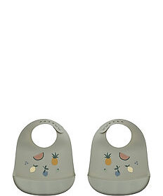 Tilda Silicone Bib 2-Pack, Fruit Dove Blue