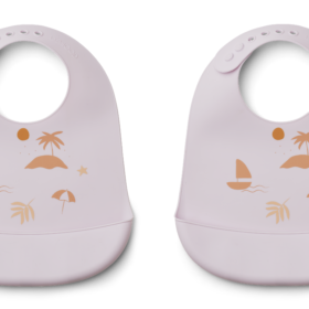 Tilda Silicone Bib 2-Pack, Seaside Light Lavender