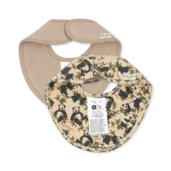 Alternative view of Basic 2 pack bib - panda/oxford tan